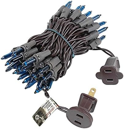 Novelty Lights 11 Ft 50 Bulbs Incandescent Mini Lights, Teal on Brown Wire - Image 5