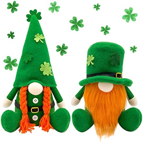 St Patricks Day Decorations - St Patricks Day Leprechaun Gnomes by Teeker