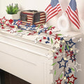 6ft Pre-lit 4th of July Garland with Lights, for Mantel Stairs by Glitinsel