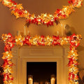 Fall Decor Fall Garland with Lights 9Ft Large Leaves Halloween Decorations by Depmen