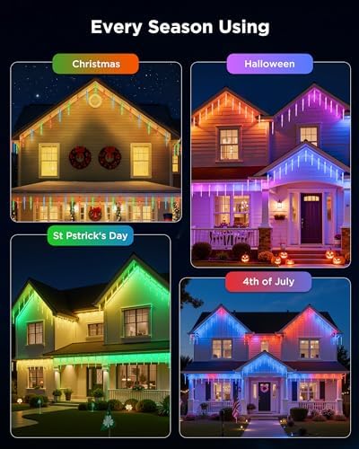 Brightown Smart Icicle Lights for Outside - Color Changing Christmas Lights - Image 3