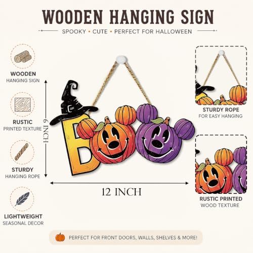 Spooky Boo Halloween Decorations for Outside Halloween Sign for Wall - Image 2