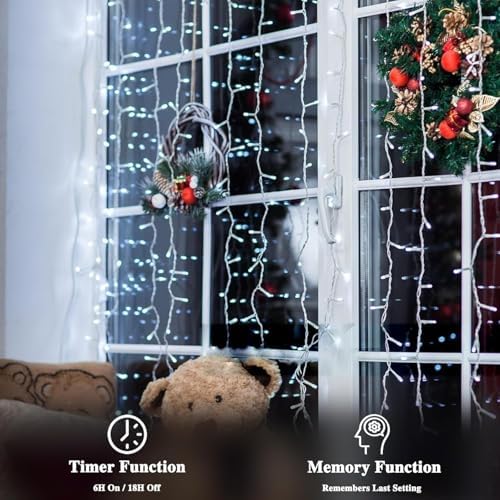 180FT 500LED Extra-Long String Lights Indoor Outdoor Clear Wire, Cold White Christmas String Lights, Plug in Twinkle Fairy Light With Timer and Memory For Wedding Patio Tree Yard Christmas Decorations - Image 2