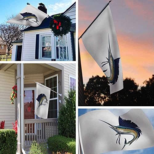Yekiua Sailfish Flag 3X5 Outdoor Blue Marlin Striped Fish Sword Jumping Double Sided Flags All Weather Long Lasting With 2 Brass Grommets - Image 6