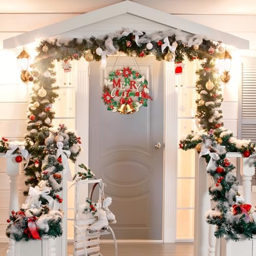 COCHIE Vintage Merry Christmas Decorations Xmas Bells Welcome Sign - Image 3