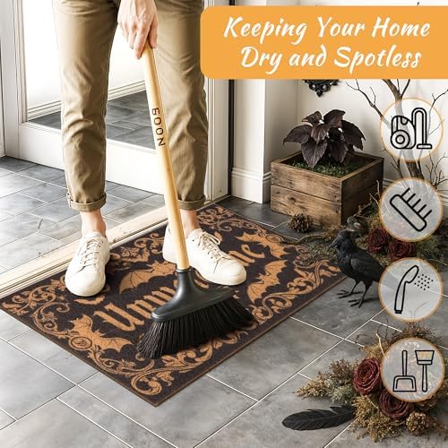 Dark Gothic Bat Mat Unwelcome Entrance Rug for Porch Halloween Gothic Decor - Image 5