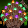 LAMPHOME Halloween String Lights - 21.6ft 100LED Orange Purple Green Mini Bulbs Lights, Halloween Lighting Decor for Outdoor&Indoor Use, Fairy Garden, Yard, Home, Party, Holiday Decoration by ULL