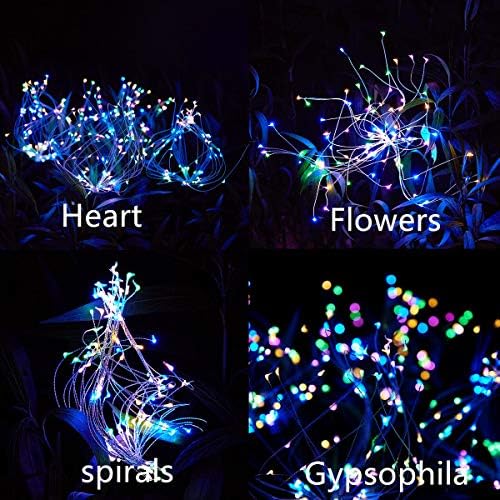 HELESIN Multi-Color Solar Fireworks Lights,105 LED Stake Lights,2 Pack - Image 3