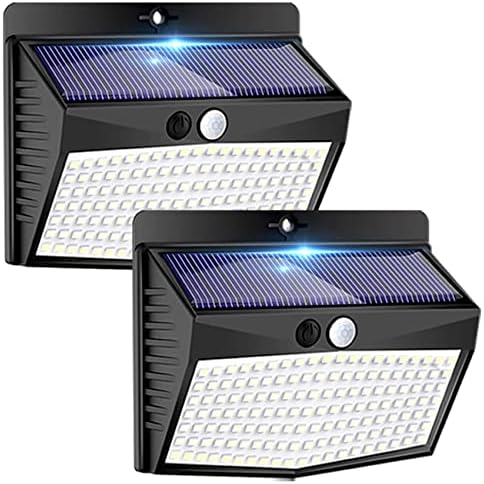 Peasur 2 Packs Solar Outdoor Lights Motion Sensor Solar Security Lights Waterproof with 3 Lighting Modes Solar Powered Wall Lights Outside for Garden Fence Yard by Peasur