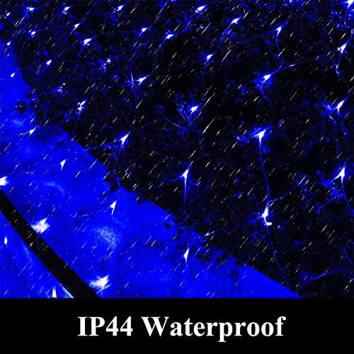 Net Light Christmas Lights Blue, 240LED Timer Tree Mesh Lights Outdoor Plug in Hanging String Lights for Xmas, Halloween, Garden, Walkway, Bushes Decor-9.8ft x 6.6ft(Blue) - Image 3