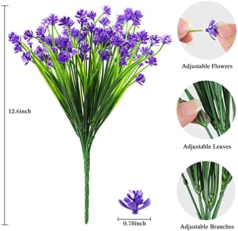 AmyHomie 20 PCS Artificial Flowers for Outdoors, UV Resistant Fake Plants - Image 2