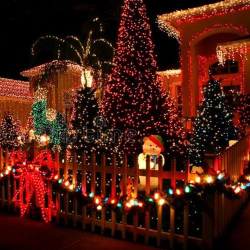 Dazzle Bright 300 LED Christmas String Lights, 100 FT Connectable Waterproof String Lights Green Wire with 8 Modes Christmas Decoration for Indoor Outdoor Party Yard Garden Decor (Red) - Image 6