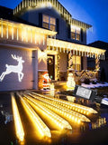 Flacchi Meteor Shower Icicle Lights - 5 Tubes 20" Each 270 LED Cascading Raindrop Lights, Timer Outdoor Waterproof Christmas Decorations for Holiday Party(Warm White) by Flacchi