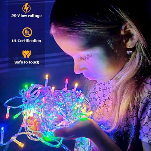 Multicolor Icicle Christmas Lights Outdoor 66ft 640LEDs 8 Modes Plug in - Image 6