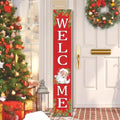 Christmas Wooden Porch Sign 47" Santa Claus Large Welcome Porch Sign for Home Front Door Yard Party Decor(Red) by KORVITA
