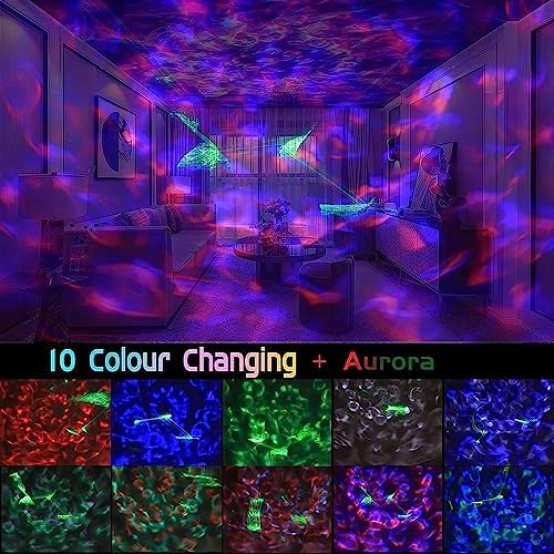 Christmas Laser Projector Lights - Waterproof Holiday Projector Outdoor with 10 Color, Aurora & Ocean Wave Pattern, Outside Landscapes Spotlights for House,Garden,Yard Halloween Christmas Decoration - Image 6