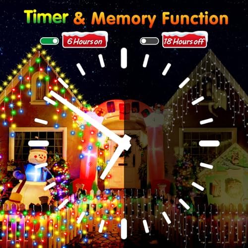 33FT 450LED Christmas Lights Outdoor Waterproof Curtain Lights with 8 Modes Timer Hanging Fairy Lights Plug in String Lights for Holiday Wedding Party Decoration(Multicolor) - Image 5