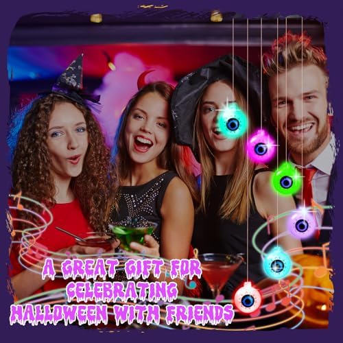 GlikCeil Halloween Solar Wind Chimes 27.5Inch Halloween Decorations Outside Waterproof Hanging LED for Yard, Porch, Patio, Party, Color Changing Lights(Eyeball) - Image 6