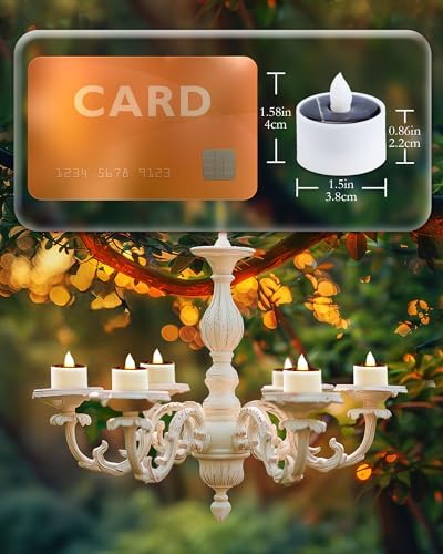Homemory 12-Pack Solar Tea Lights Outdoor Waterproof, Dusk to Dawn Candles - Image 5