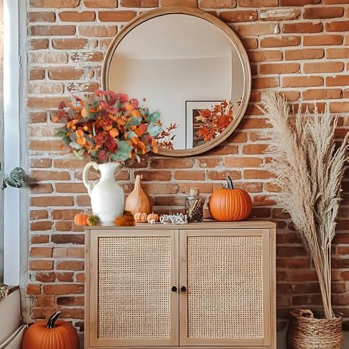 14 Inch Artificial Fall Wreath Branches, Set of 8 - Lambs Ears Eucalyptus Leaves Berry Stems for DIY Autumn Wedding Home Farmhouse Decor-Stems - Image 5