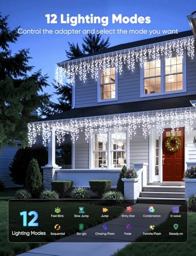 Brightown Icicle Christmas Lights Outdoor,33FT 1020LED Cluster Icicle Light - Image 2