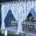 JMEXSUSS 900LED Curtain Lights, White Christmas Lights, 9.5x29.5ft by JMEXSUSS