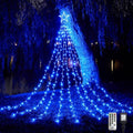 WBao 344 LED Christmas Lights Outdoor Decorations with 12" Star Topper, 11.9ft Waterfall Christmas Lights, Remote Control 8 Modes, 3 Timers, UL Listed Waterproof for Tree Roof Porch Xmas Decor, Blue by WBaoOfficial