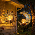 Solar Hanging Sun Moon Lights,Outdooor Lanterns Waterproof Garden Gifts by QCF