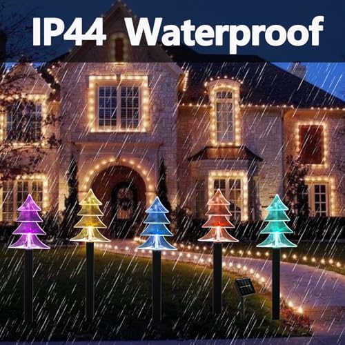 Christmas Decorations Outdoor, Solar Tree Pathway Lights, 5 PCS - Image 3