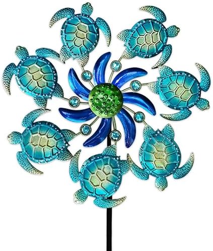 COOZZYHOUR 39" Sea Turtle Wind Spinners Garden Stake,Outdoor Wind Sculpture Yard Art Decorations for Patio,Lawn by COOZZYHOUR