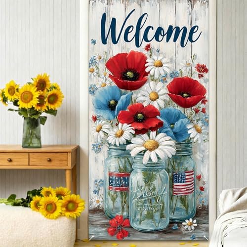 Patriotic Welcome Door Cover, 70.86" X 35.43" Door Banner - Image 6