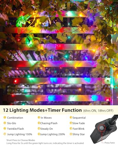 2 Pack 12×5FT 360 LED Christmas Net Lights Outdoor Mesh Lights Waterproof - Image 2