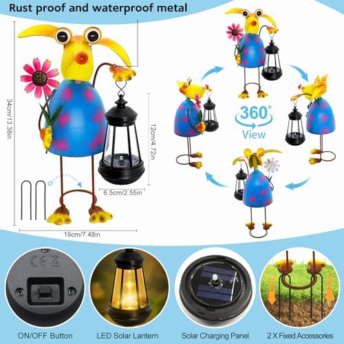 Solar Garden Lights Dog with Solar Lantern,Dog Statue Decor Waterproof - Image 3