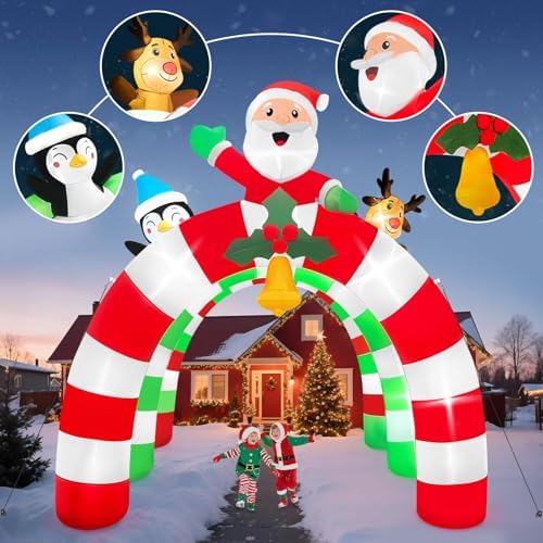 12FT Christmas Inflatable Archway, Kalolary Santa Elk Inflatable Tunnel - Image 3