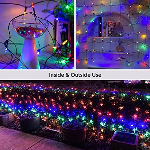 Neoclassy 120Led Christmas Net Lights Outdoor 5ft x 6ft Connectable, 8 Modes Waterproof Black Wire 29V Plug in Mesh Net Christmas Lights for Garden, Yard, Bushes, Trunk, Xmas Tree Decor (Multicolor) - Image 4