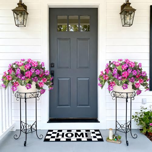 Ammyoo 4 Pcs Artificial Fake Petunia Flowers for Outdoor Decoration - Image 5
