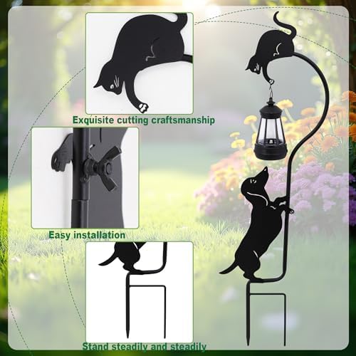 Solar Dachshund Lantern Garden Stake 26in Metal Dog Night Light Outdoor - Image 6
