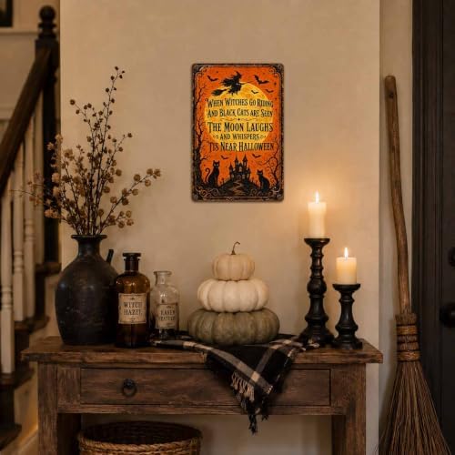 Halloween Poem Metal Art Sign When Witches Go Riding Wall Decor - Image 4