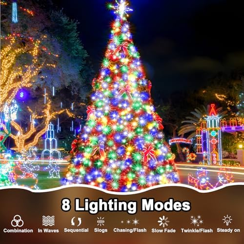 114 FT 350 LED String Lights Outdoor Indoor, Christams String Lights Waterproof 8 Modes & Timer, Fairy Lights Plug in for Bedroom, Weeding, Patio, Party, Holiday,Christmas Decor（Multicolor） - Image 2