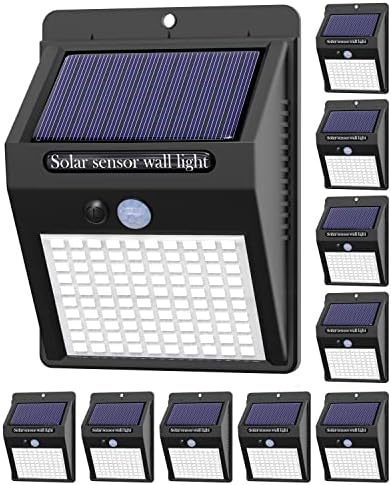 10 Pack Outdoor Solar Lights, 3 Modes/100LED Wireless Solar Security Lights with Motion Sensor - IP65 Waterproof, Suitable for Front Door, Backyard, Garage, Deck by kolpop