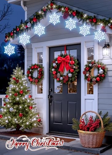Brightown Snowflake Lights Outdoor, 2 Sets Total 20 Large Snowflake Christmas Pathway Lights, Christmas Decorations Outside Yard Sidewalk Walkway Driveway Marker Stake, White - Image 6