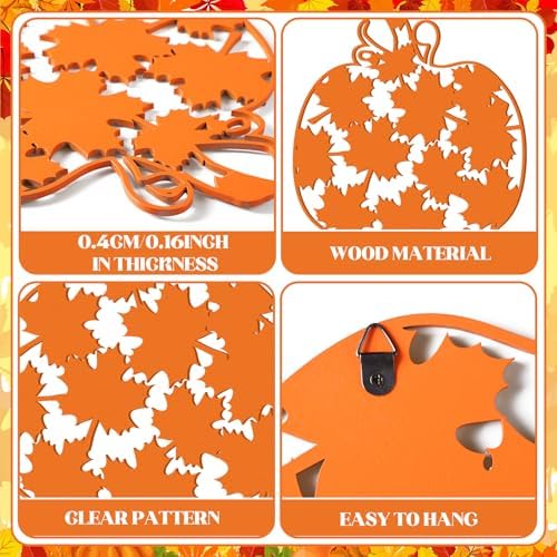 CroBlissful 6 Pcs Fall Wall Decor Autumn Pumpkin Wall Art - Image 6