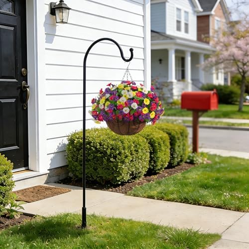 Ammyoo Artificial Fake Hanging Flowers with Basket for Spring Summer Decor - Image 6
