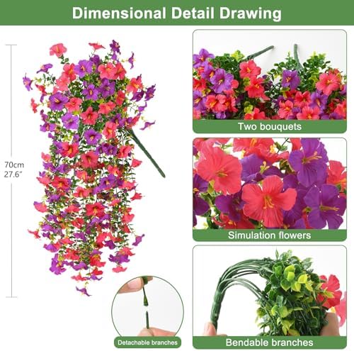 INQCMY Artificial Fake Flowers Plants for Outdoor Spring Summer Decoration - Image 2