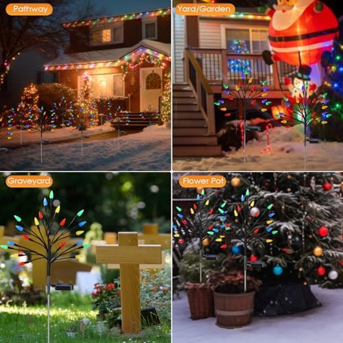 Solar Christmas Lights Outdoor Waterproof, Solar Powered Xmas Stake Lights - Image 7