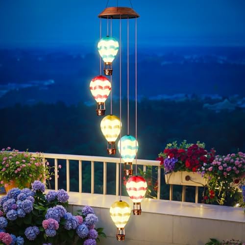 Solar Wind Chimes for Outside - Solar Lights Outdoor Decor Gifts for Women Mom Grandma Birthday Gifts by Singingarden