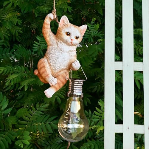 Cat Solar Light Garden Statue Hanging Outdoor Decor Small Tree Ornaments - Image 2