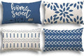 YCOLL Lumbar Pillow Covers 12x20 Set of 4, Modern Sofa Throw Pillow Cover, Decorative Outdoor Linen Fabric Pillow Case for Couch Bed Car, Light Blue by PillowCoversExpert