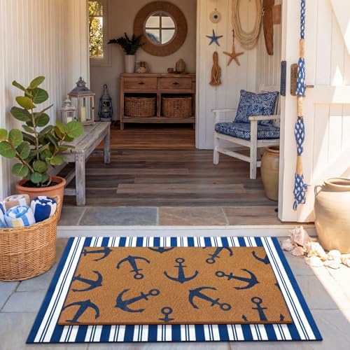 Drydiet Coastal Nautical Welcome Door Mat Outdoor Non Slip Layered - Image 3