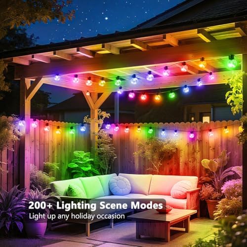 Outdoor String Lights USB Plug-in,22ft 20 Color Changing LED Bulbs - Image 2